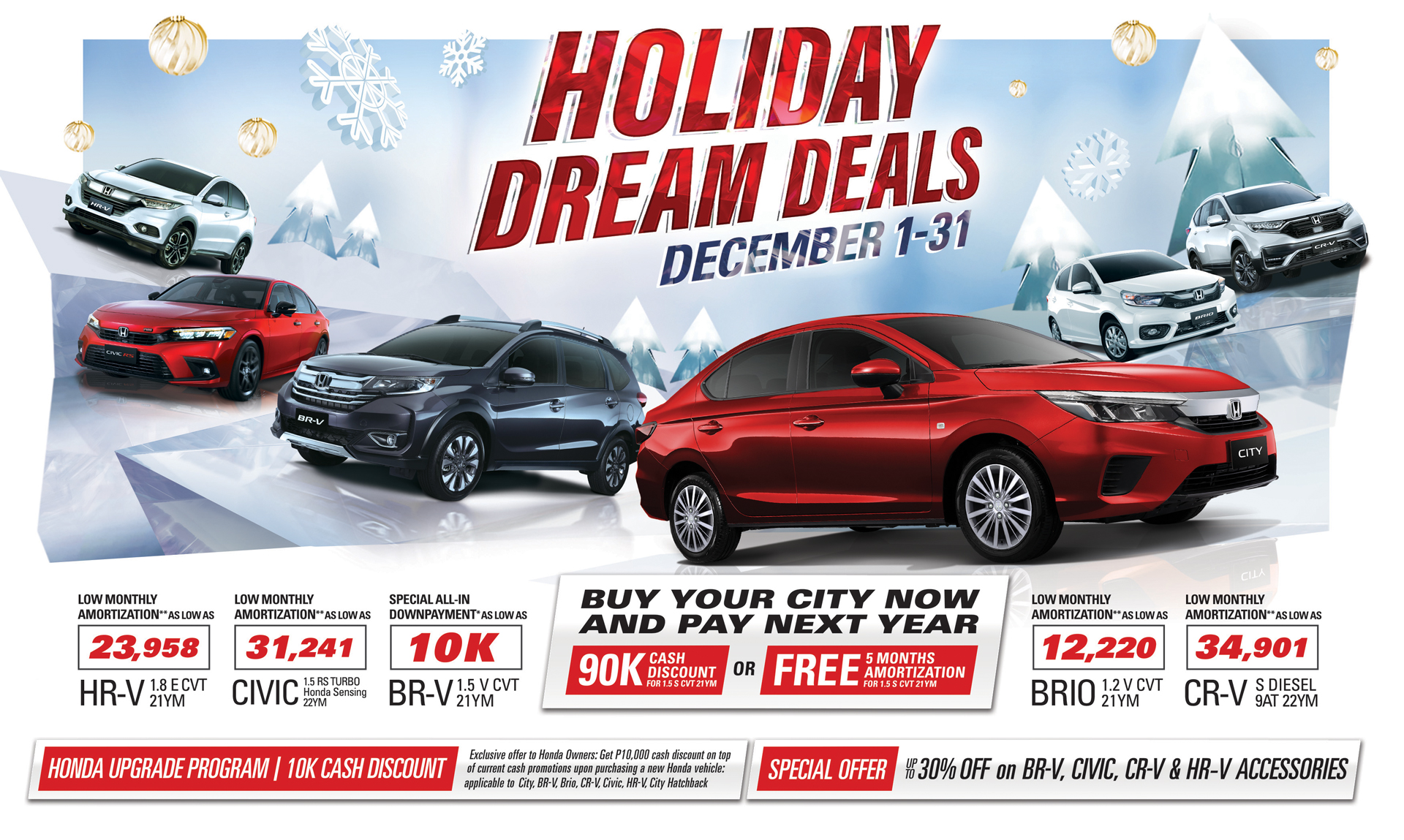 Honda Offers "Holiday Dream Deals" Promo Motortech.ph